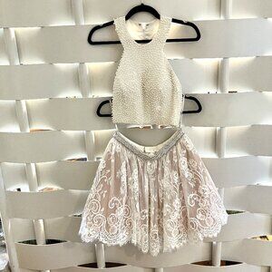 Sherri Hill Formal Crop Top & Mini Skirt Size 6